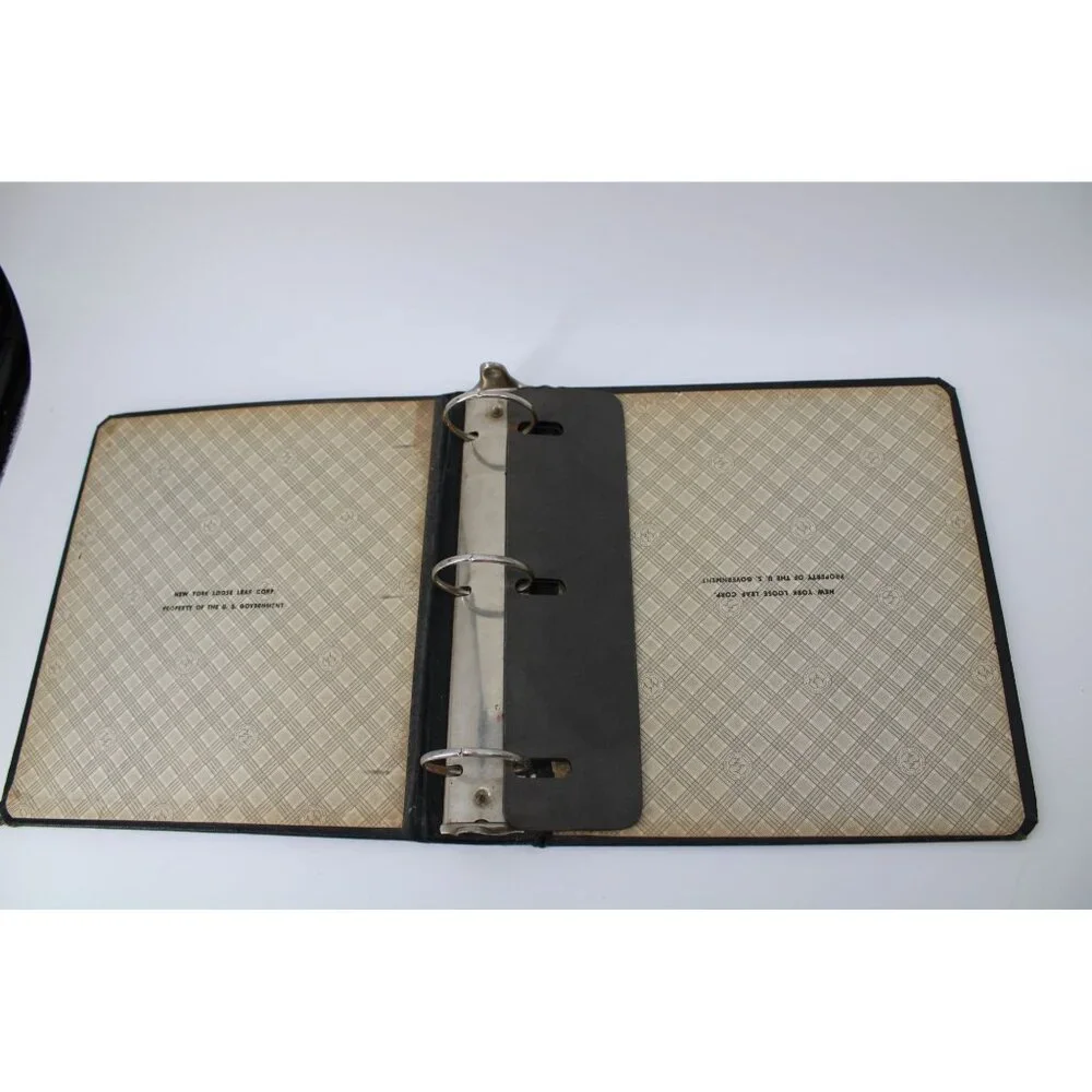 Vintage Black 3 Ring Binder US Government 93842